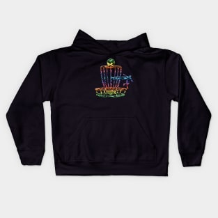 Disc Golf Abstract Color Disc Golfer Kids Hoodie